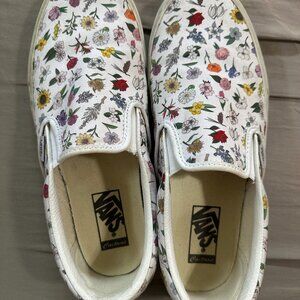 Vans Customs Floral Sneakers Size 10.5 WIDE! (Yes, Vans in WIDE!)